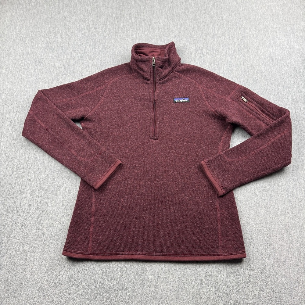 Patagonia Pullover Womens Small Red Better Sweater 1/4 Zip Long Sleeve Top 25617